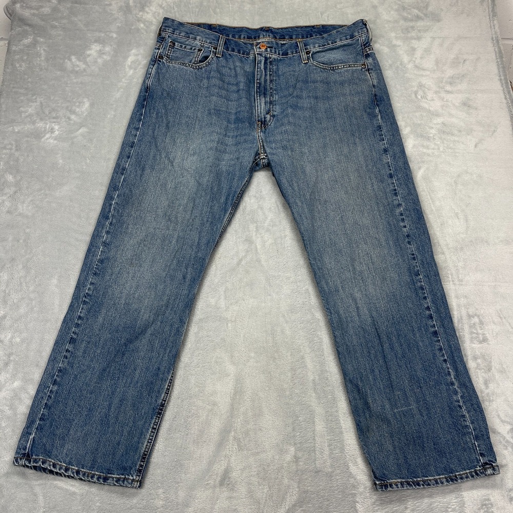 Levi's Jeans Mens 40x32 Blue Denim 569 Whiskered Red Tab Straight Leg Streetwear